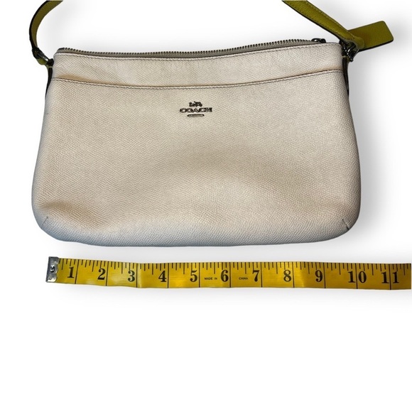 Coach | White Crossbody Bag With Green Strap - Picture 13 of 15